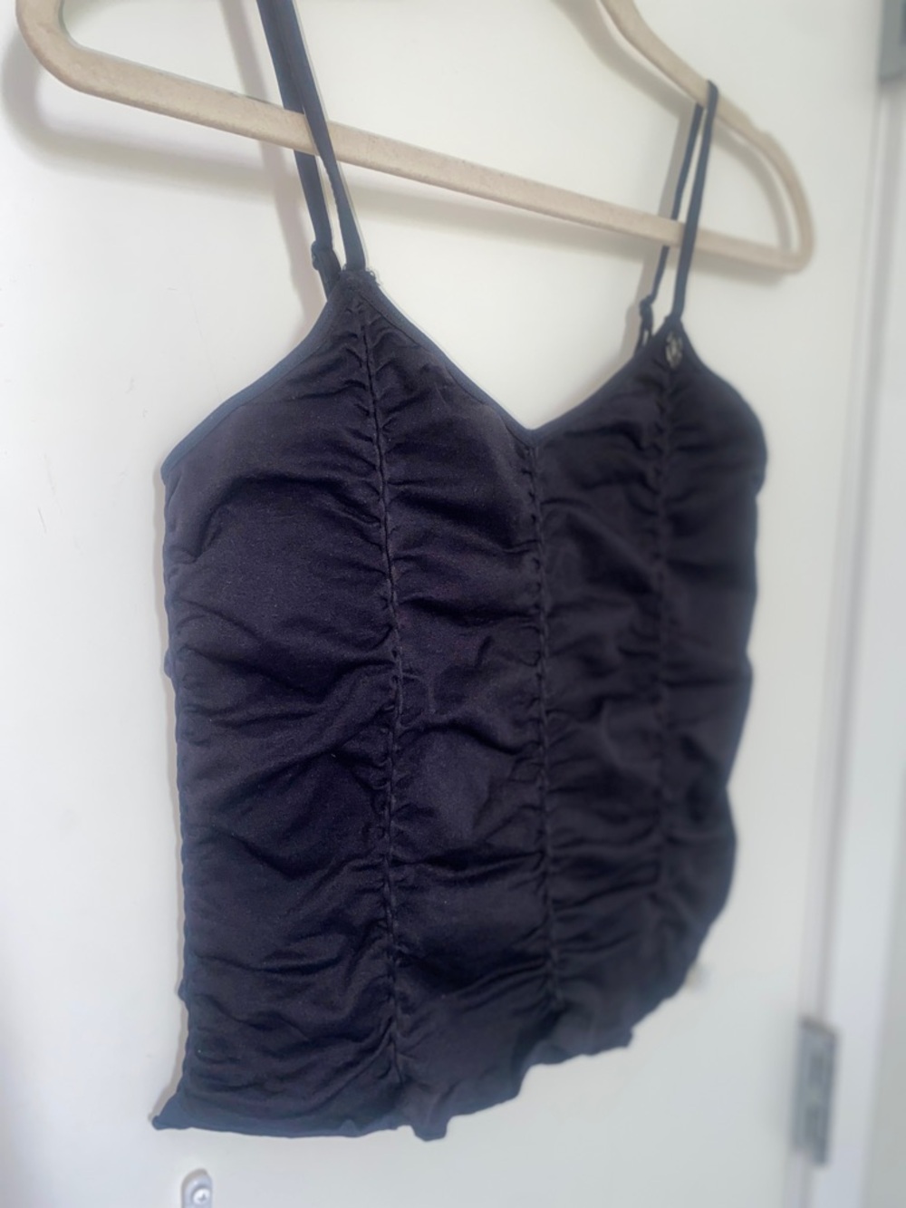 Killstar Black Ruched Spaghetti Strap Cami with Metal Spider M/L - Picture 2 of 4